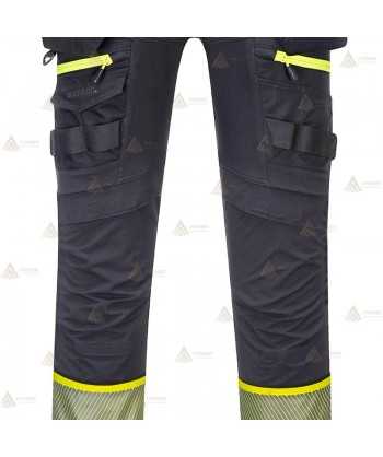 Pantalón con refuerzos de alta visibilidad con cintas segmentadas