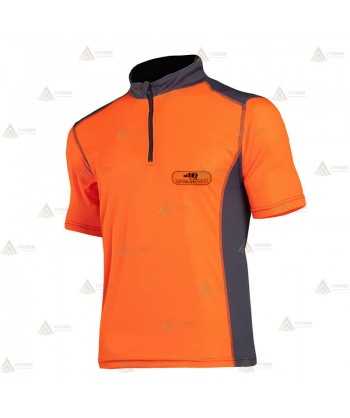 Camiseta de manga corta de media cremallera con bolsillo para montaña y rescate