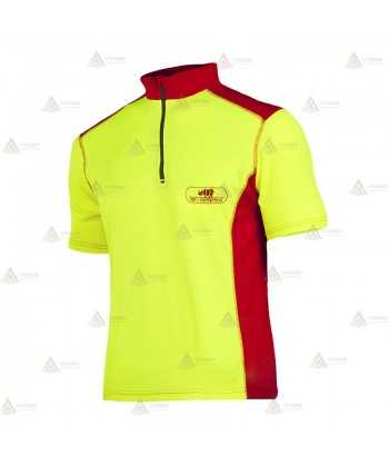 Camiseta de manga corta de media cremallera con bolsillo para montaña y rescate