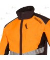 Chaqueta naranja de alta visibilidad con refuerzos y cintas reflectantes segmentadas para rescate