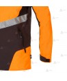 Chaqueta naranja de alta visibilidad con refuerzos y cintas reflectantes segmentadas para rescate