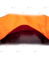 Chaqueta naranja de alta visibilidad con refuerzos y cintas reflectantes segmentadas para rescate