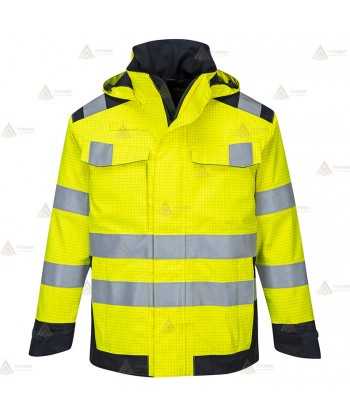Parka ligera impermeable y desmontable, multinorma de fibra modacrílica