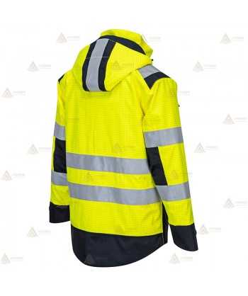 Parka ligera impermeable y desmontable, multinorma de fibra modacrílica
