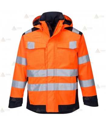 Parka ligera impermeable y desmontable, multinorma de fibra modacrílica