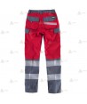 Pantalón en color rojo/gris con cintas segmentadas para rescate