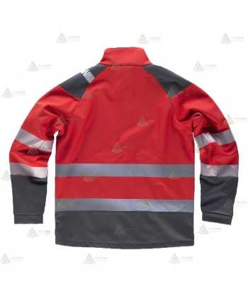 Softshell en color rojo/gris con cintas segmentadas para rescate