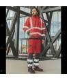 Chaleco softshell en color rojo/gris con cintas segmentadas para rescate