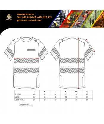 Camiseta transpirable en color rojo/gris con cintas segmentadas para rescate
