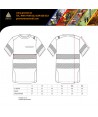 Camiseta transpirable en color rojo/gris con cintas segmentadas para rescate
