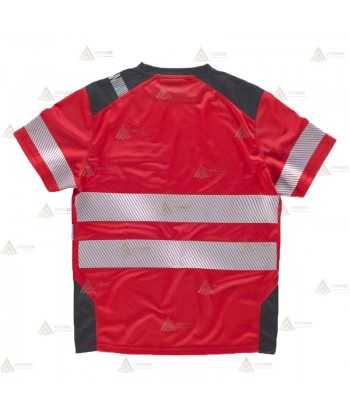 Camiseta transpirable en color rojo/gris con cintas segmentadas para rescate