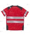 Camiseta transpirable en color rojo/gris con cintas segmentadas para rescate