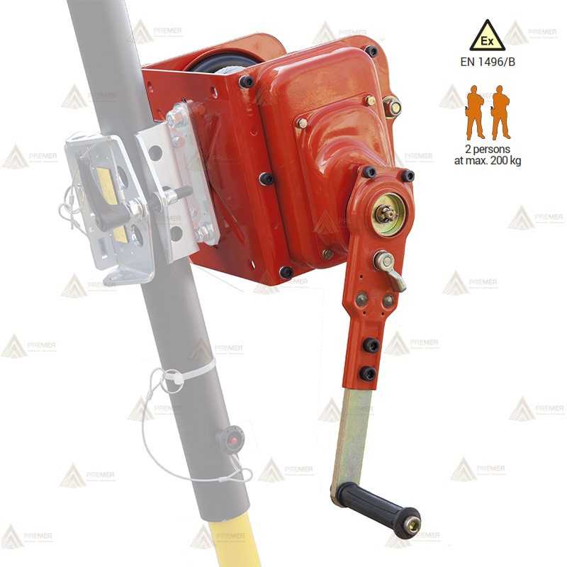 Cabestrante de cable de acero de 25, 30, 35, 45 y 50 m y Ø 6,3 mm para trípode