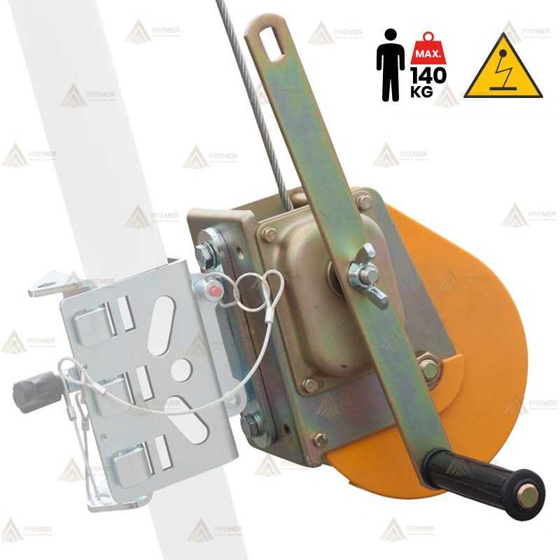 Cabestrante de cable de acero de 20 y 25 m y Ø 6,3 mm para trípode