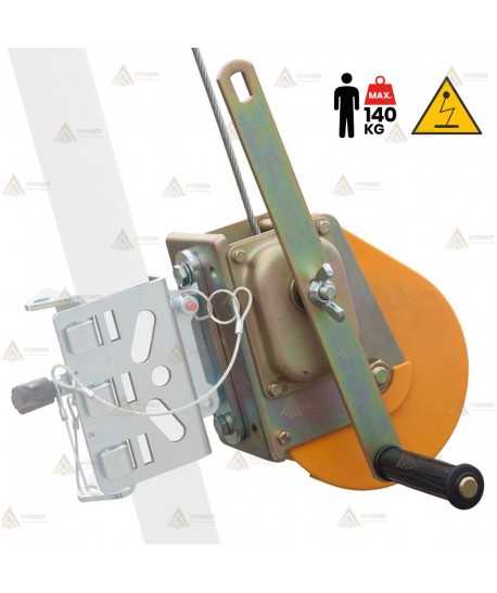Cabestrante de cable de acero de 20 y 25 m y Ø 6,3 mm para trípode
