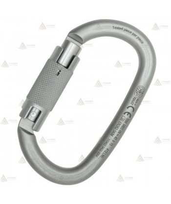 Mosquetón ovalado de acero automático Tri Lock  (40 kN y 20 Ø)