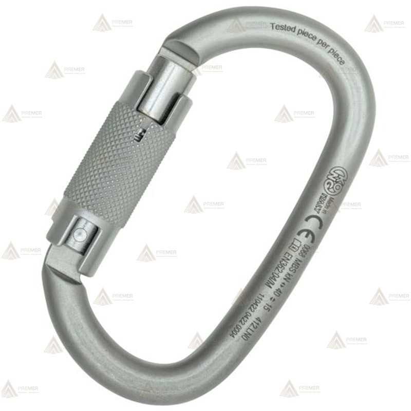 Mosquetón ovalado de acero automático Tri Lock  (40 kN y 20 Ø)