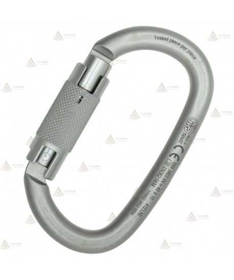 Mosquetón ovalado de acero automático Tri Lock  (40 kN y 20 Ø)