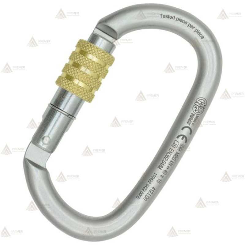 Mosquetón ovalado de acero Screw Lock  (40 kN y 21 Ø)