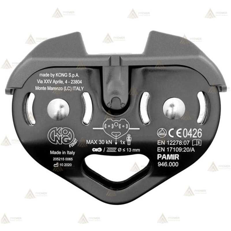 Polea para tirolinas de cuerda y cable color negro