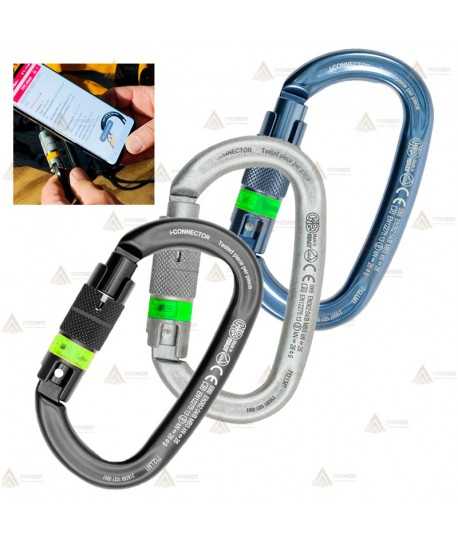 Mosquetón oval de aluminio Twist Lock con chip integrado