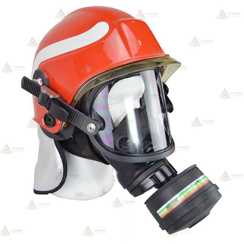 Máscara de presión negativa para filtros EN148 con enganches a casco de bombero
