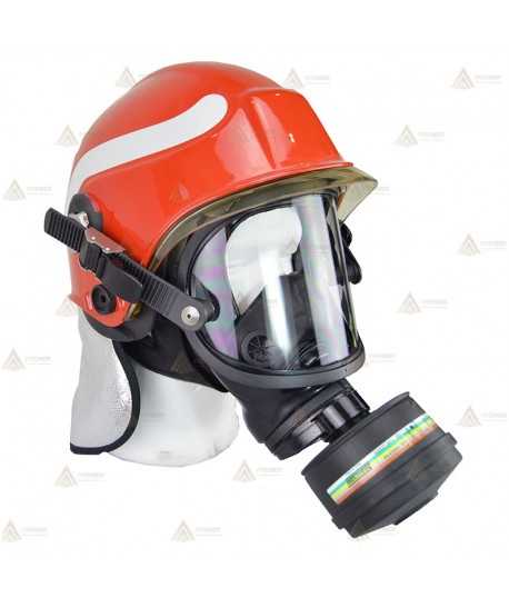 Máscara de presión negativa para filtros EN148 con enganches a casco de bombero