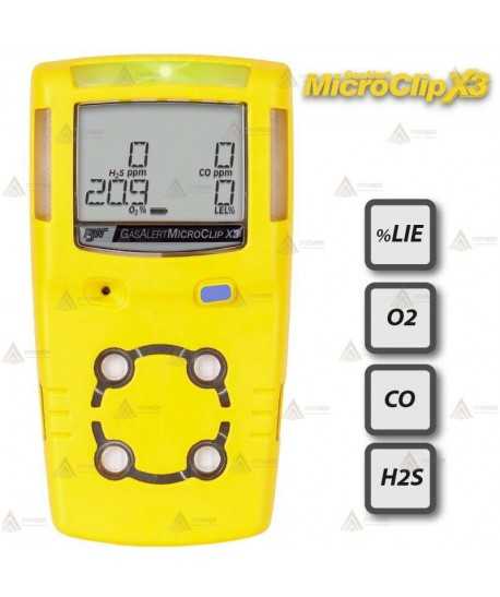 Detector multigás MicroClip X3 de Honeywell para CO, O2, H2S y Gases LEL
