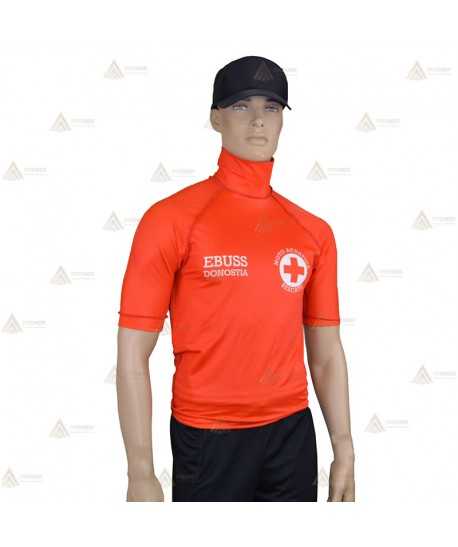Camiseta sublimada transpirable para socorristas con protección rayos UV+50