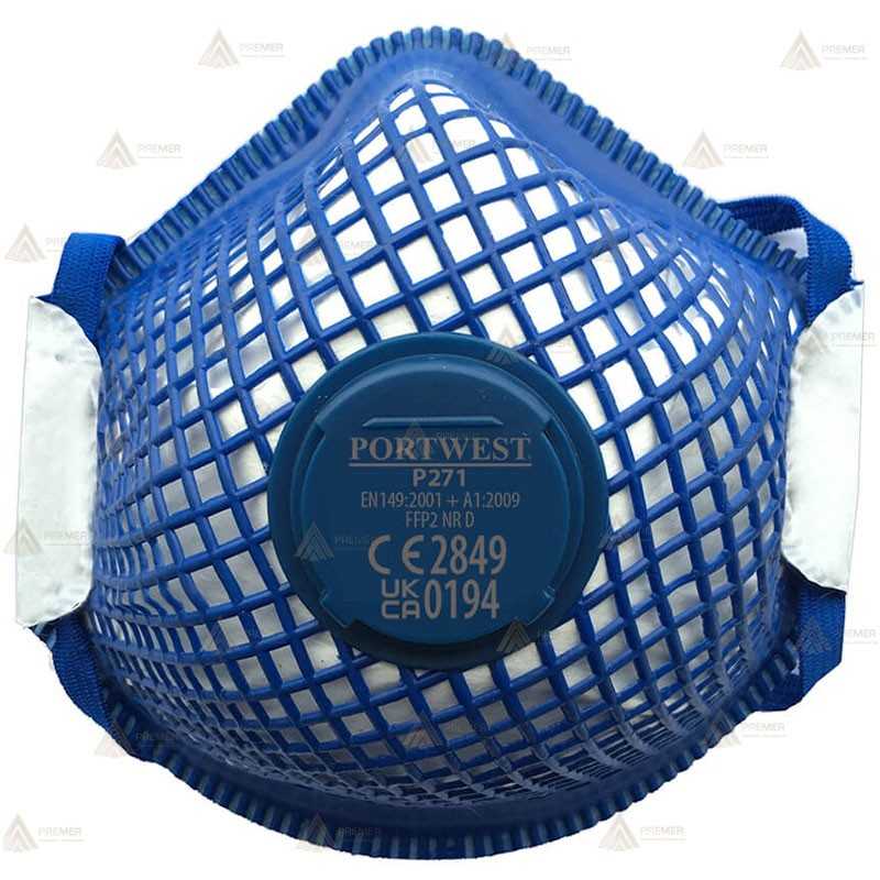 Mascarilla desechable dolomita con válvula tipo FFP2 NR D