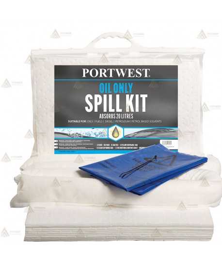 Kit hidrofóbico para la absorción de aceites y combustibles (20 lit)