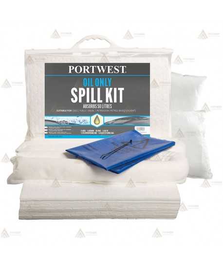 Kit hidrofóbico para la absorción de aceites y combustibles (50 lit)