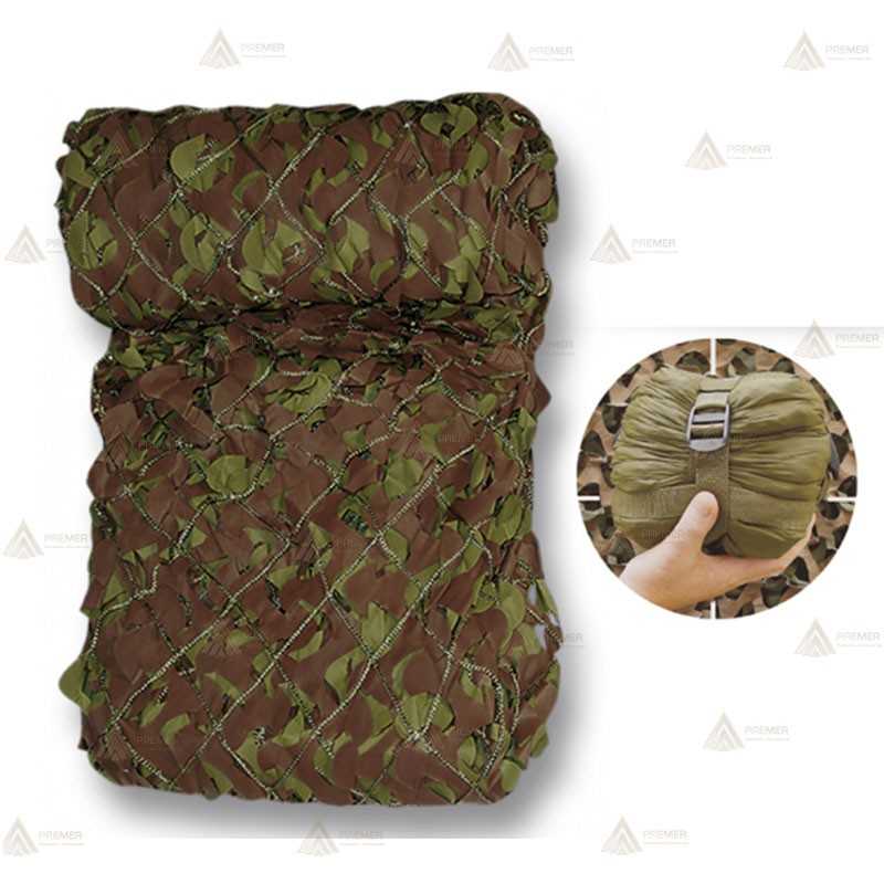 Red de camuflaje bosque con bolsa de compresión