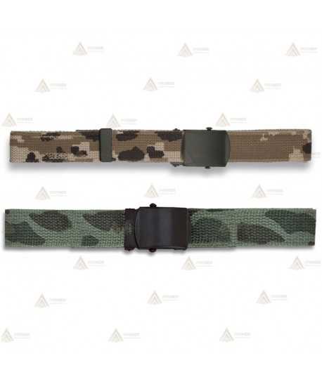 Cinturón táctico color camuflaje con hebilla metálica