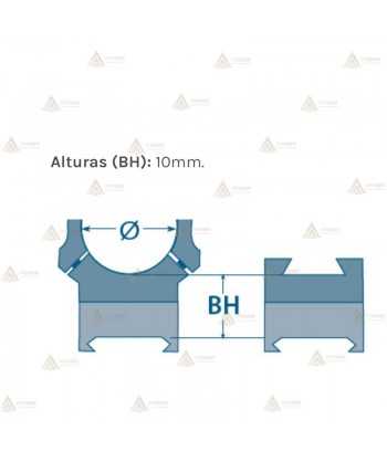 Juego de anillas APEL Blue-line para Picatinny - 30mm. BH10