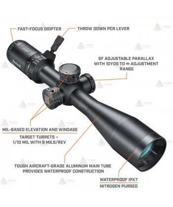 Visor BUSHNELL AR 3-12x40 SFP Drop Zone 223 para tiro de precisión y caza