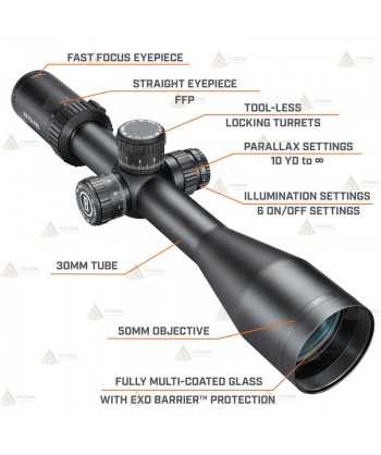 Visor BUSHNELL MATCH PRO 6-24x50 Side Focus Deploy MIL FFP ilum. para tiro de precisión