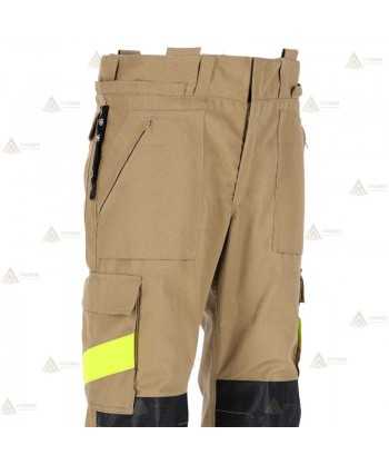 Pantalón de intervención para Bomberos Forestales color dorado y azul marino
