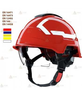 Casco homologado para rescate de montaña y forestal color rojo