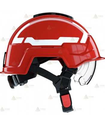 Casco homologado para rescate de montaña y forestal color rojo