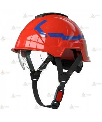 Casco homologado para rescate de montaña y forestal color rojo
