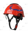 Casco homologado para rescate de montaña y forestal color rojo