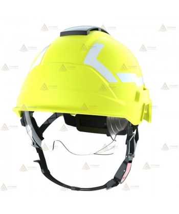 Casco homologado para rescate de montaña y forestal color amarillo fluor