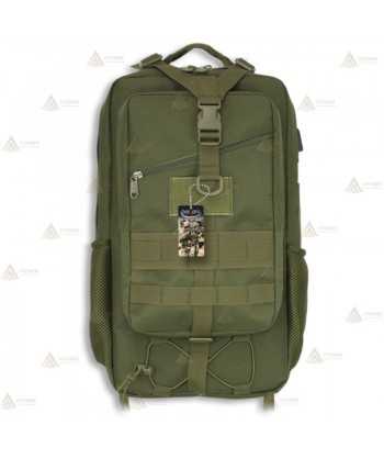 Mochila táctica Verde conector Usb (38 litros)