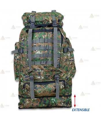 Mochila táctica extensible Pixel con sistema Molle (60 litros)