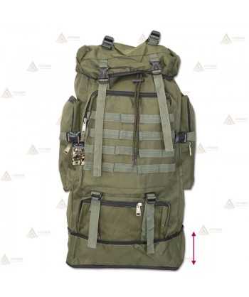 Mochila táctica extensible Verde con sistema Molle (60 litros)