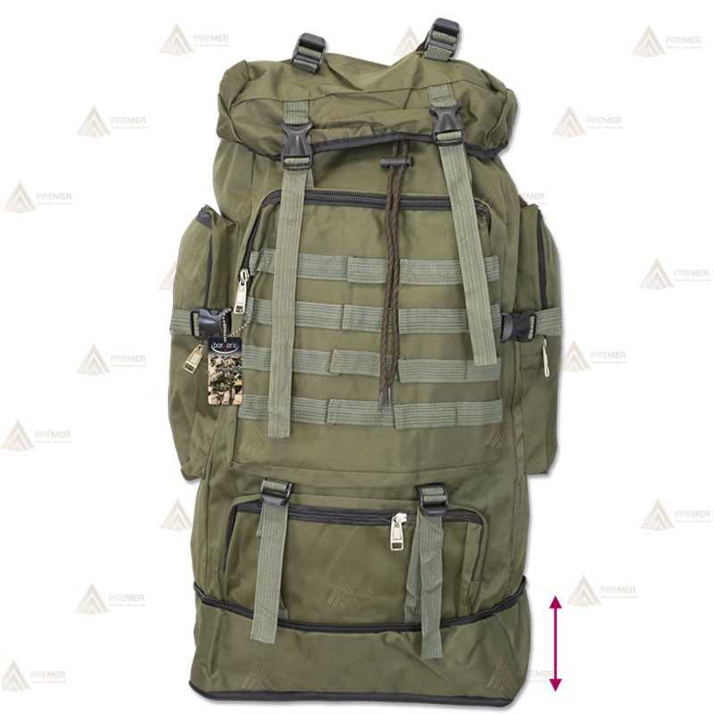 Mochila táctica extensible Verde con sistema Molle (60 litros)