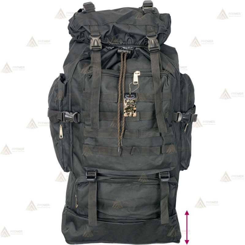 Mochila táctica extensible Negra con sistema Molle (60 litros)