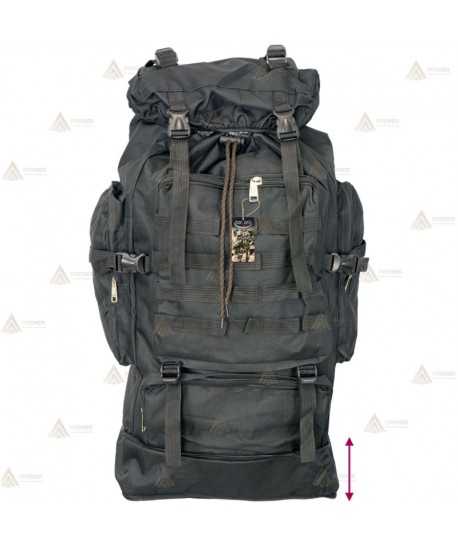 Mochila táctica extensible Negra con sistema Molle (60 litros)