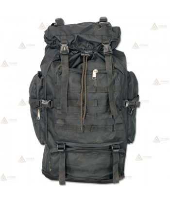 Mochila táctica extensible Negra con sistema Molle (60 litros)